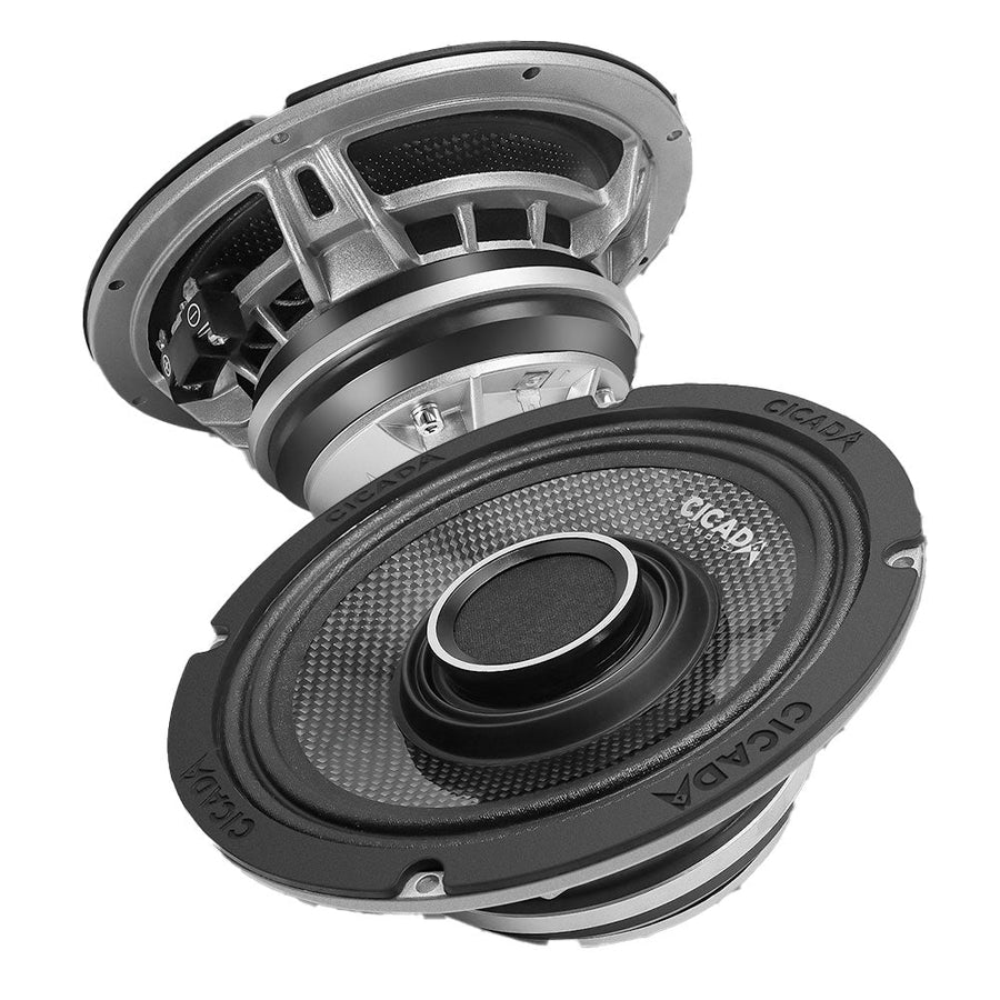 Cicada Audio CHX65.4 — 6.5" Pro Coaxial Horn Motorcycle Speakers (4Ω, Carbon Matrix Composite)