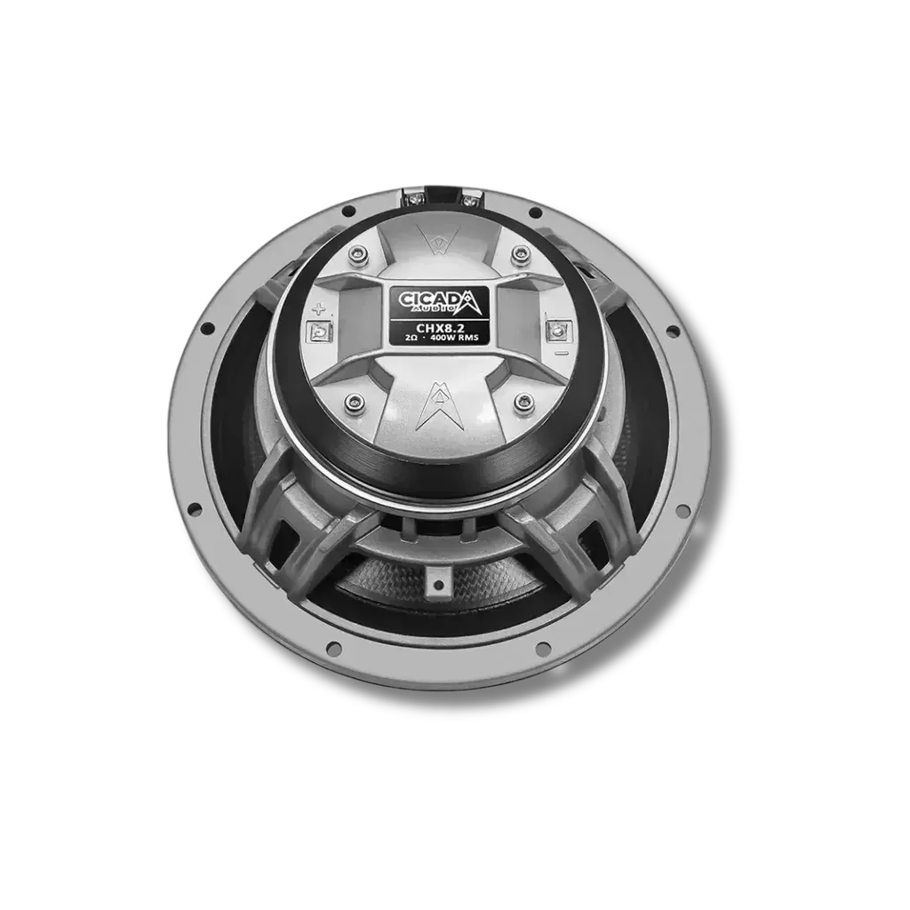 Cicada Audio CHX8.2 — 8.0" Pro Coaxial Horn Motorcycle Speakers (2Ω, Carbon Matrix Composite)