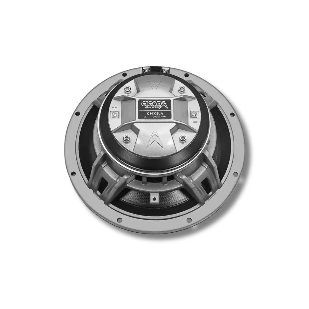Cicada Audio CHX8.4 — 8.0" Pro Coaxial Horn Motorcycle Speakers (4Ω, Carbon Matrix Composite)