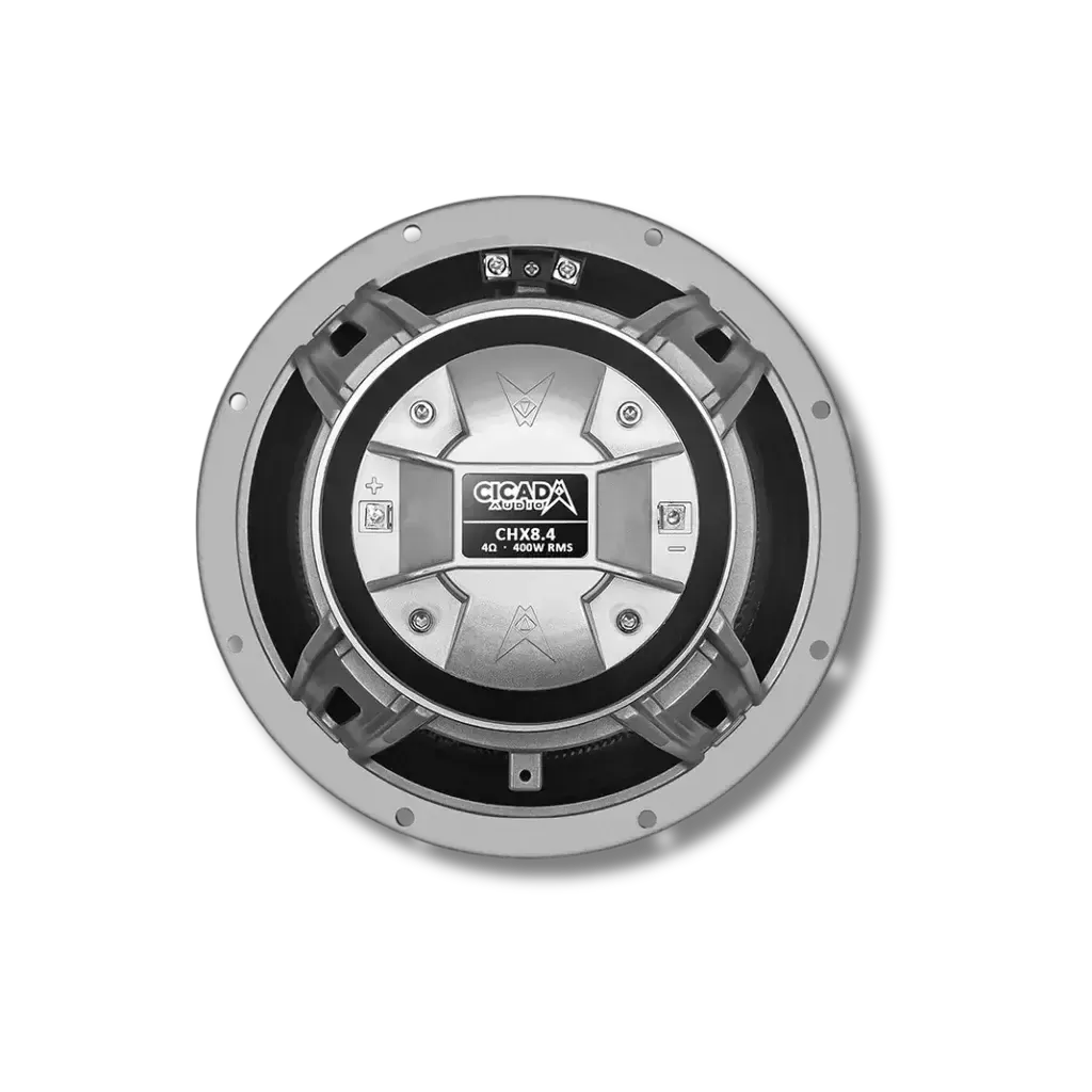 Cicada Audio CHX8.4 — 8.0" Pro Coaxial Horn Motorcycle Speakers (4Ω, Carbon Matrix Composite)