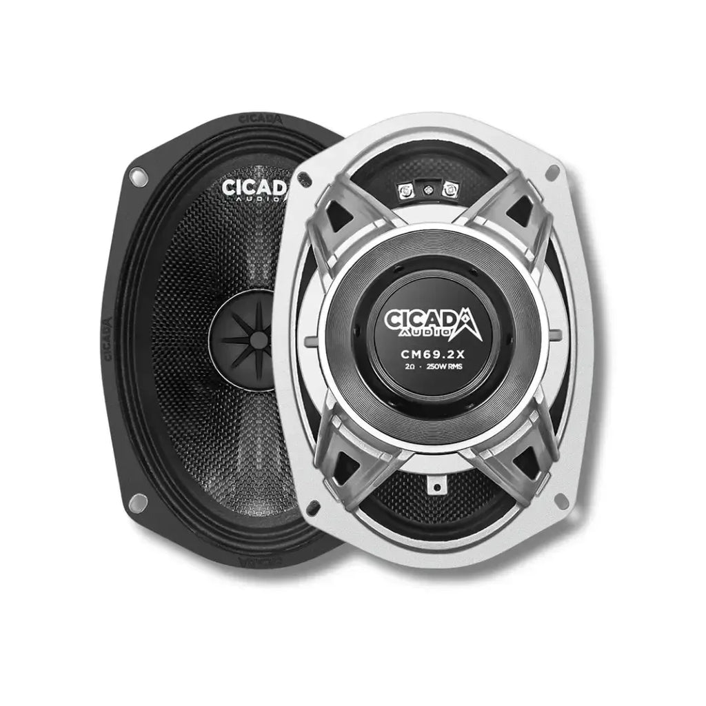 Cicada Audio CM69.2X — 6x9" Carbon Matrix Mid-Bass Motorcycle Speakers (2Ω)