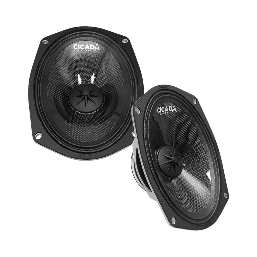 Cicada Audio CM69.4X — 6x9" Carbon Matrix Mid-Bass Motorcycle Speakers (4Ω)