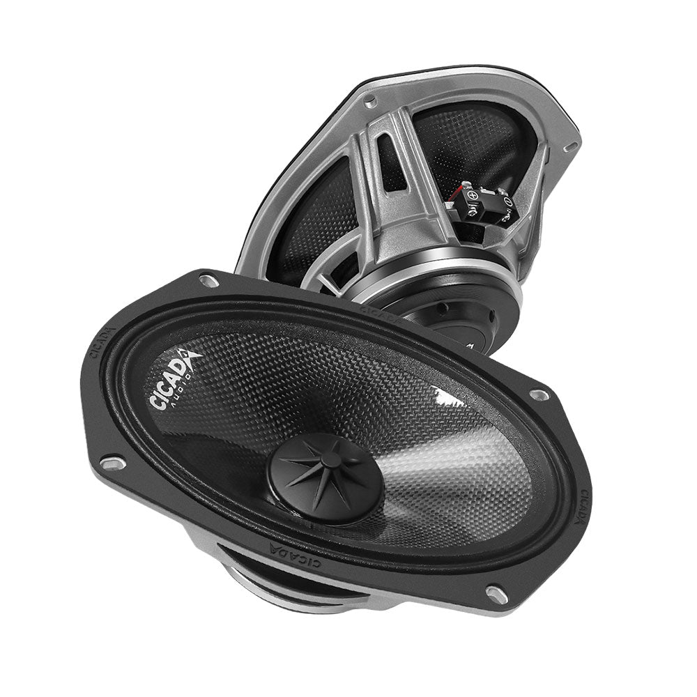 Cicada Audio CM69.4X — 6x9" Carbon Matrix Mid-Bass Motorcycle Speakers (4Ω)