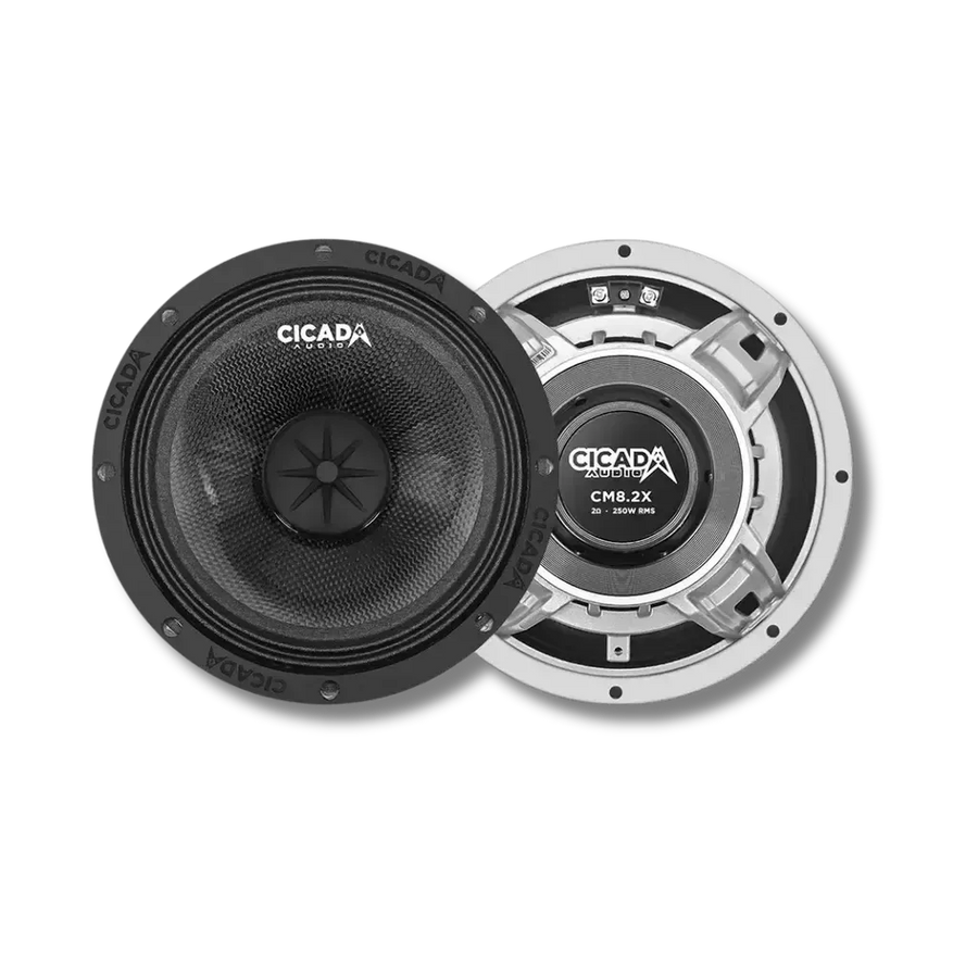 Cicada Audio CM8.2X — 8" Carbon Matrix Mid-Bass Motorcycle Speaker (2Ω) – 8-inch