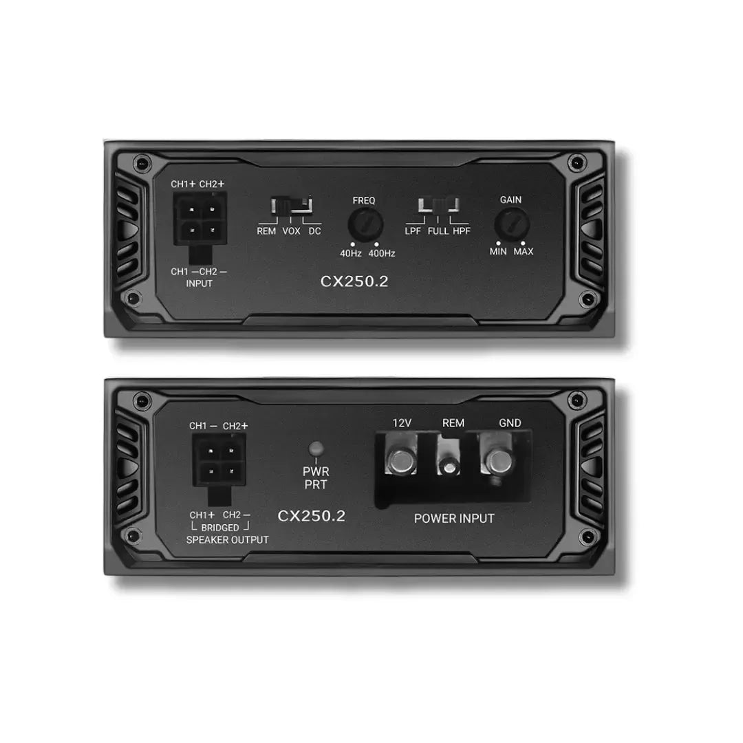 Cicada Audio CX250.2D — Compact 2-Channel Class-D Motorcycle Amplifier (500W RMS / 250W x2 @ 2Ω)