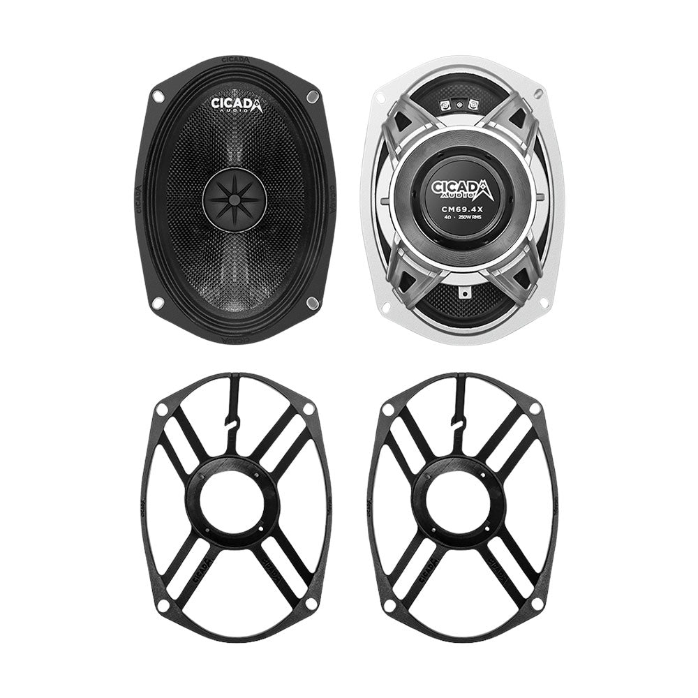 Cicada Audio CXK69.4 6×9″ Mid-Bass Component Speaker Kit for 2014–2023 Harley-Davidson Touring Models (4Ω)