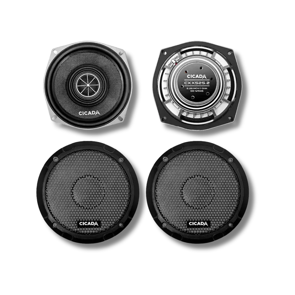 Cicada Audio CXX525.2 — 5.25" 2Ω Pro Coaxial Motorcycle Speakers (Pair)