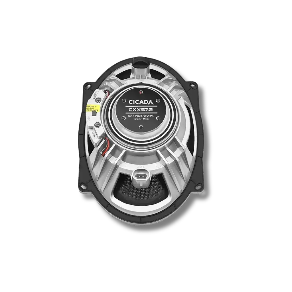 Cicada Audio CXX57.2 — 5×7" 2Ω Boom! II Bi-Amp Coaxial Harley Saddlebag Speakers (Pair)