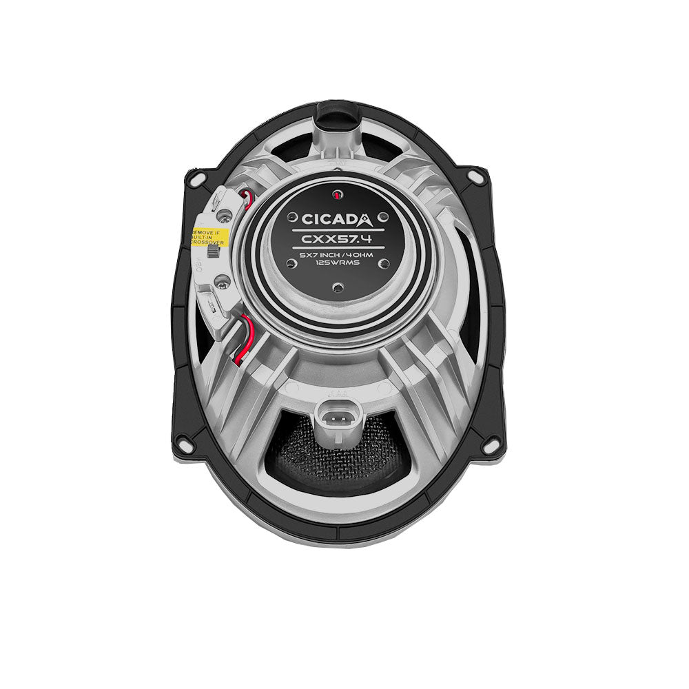 Cicada Audio CXX57.4 — 5×7" 4Ω Boom! II Bi-Amp Coaxial Harley Saddlebag Speakers (Pair)