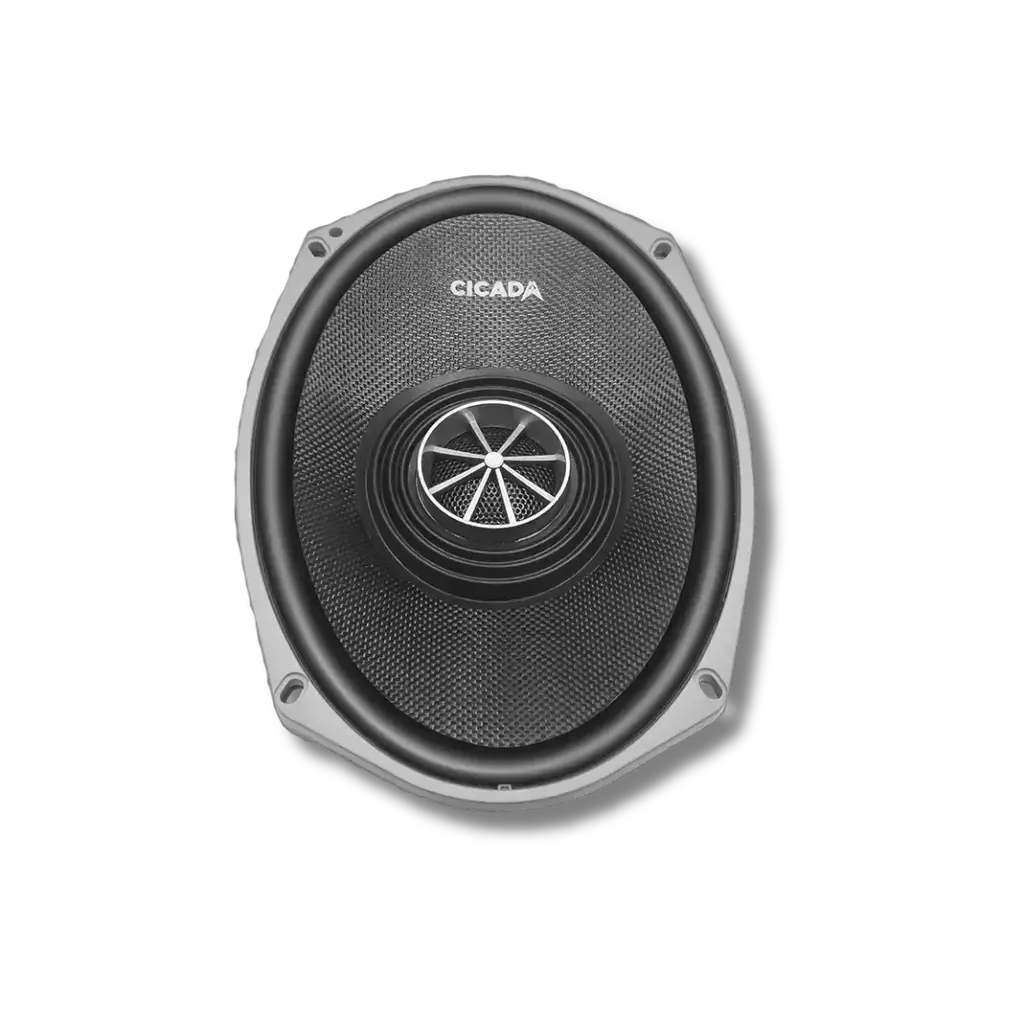 Cicada Audio CXX69.2 — 6x9" High-Output Motorcycle Coaxial Speakers (2Ω, 2" Voice Coil)