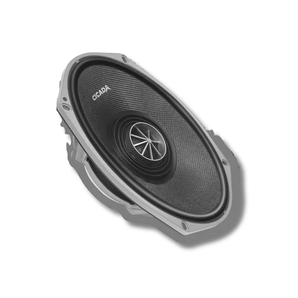 Cicada Audio CXX69.2 — 6x9" High-Output Motorcycle Coaxial Speakers (2Ω, 2" Voice Coil)