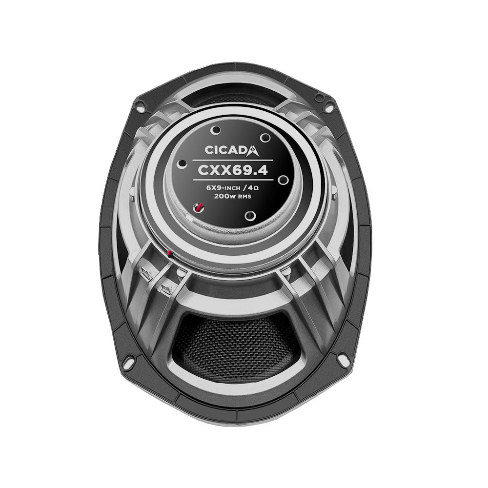 Cicada Audio CXX69.4 — 6x9" High-Performance Motorcycle Coaxial Speakers (4Ω, 2" Voice Coil)