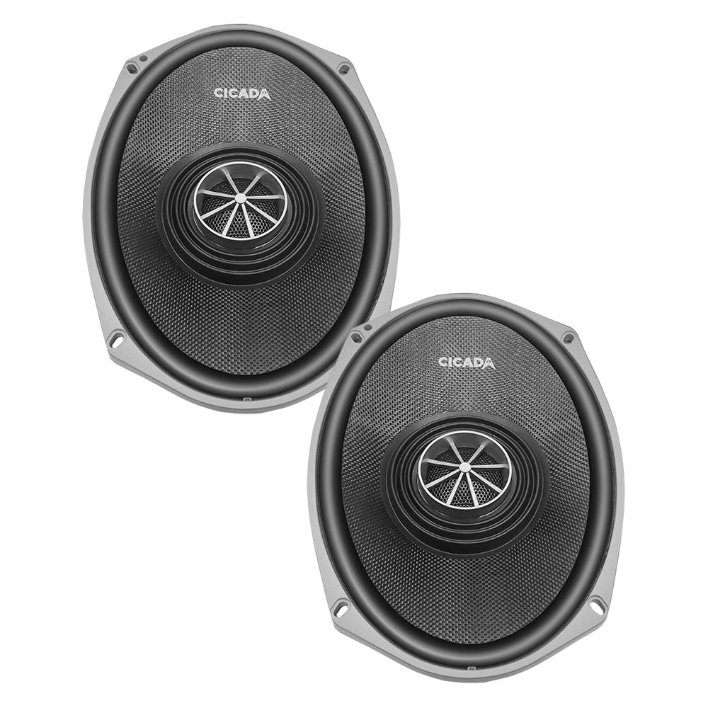 Cicada Audio CXX69.4 — 6x9" High-Performance Motorcycle Coaxial Speakers (4Ω, 2" Voice Coil)