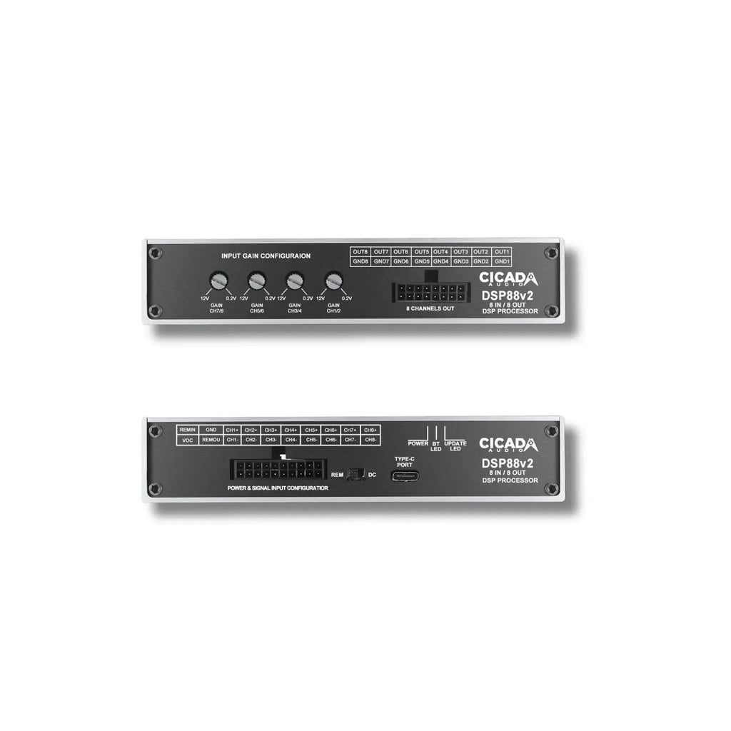 Cicada Audio DSP88v2 — 8×8 Motorcycle DSP Processor (8 In / 8 Out)