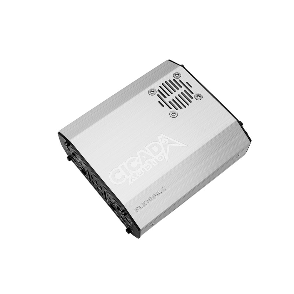 Cicada Audio FLX1000.4 — 4-Channel High-Power Class-D Motorcycle Amplifier (1000W RMS / Compact Chassis)