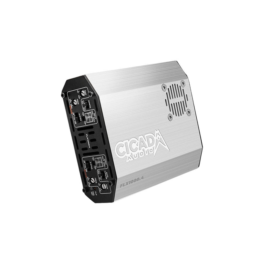 Cicada Audio FLX1000.4 — 4-Channel High-Power Class-D Motorcycle Amplifier (1000W RMS / Compact Chassis)