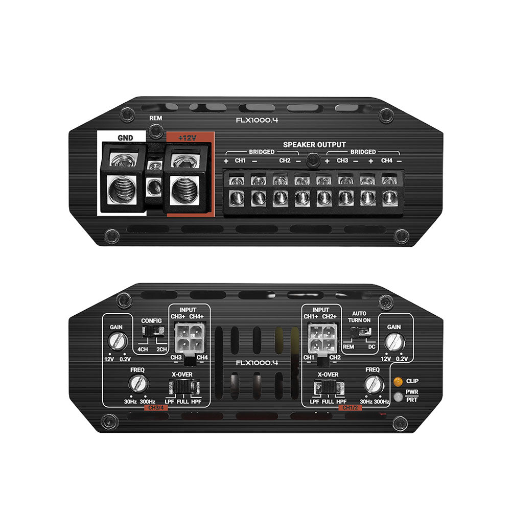 Cicada Audio FLX1000.4 — High-Power 4-Channel Class-D Motorcycle Amplifier (1,000W RMS / 254W x4 @ 2Ω)