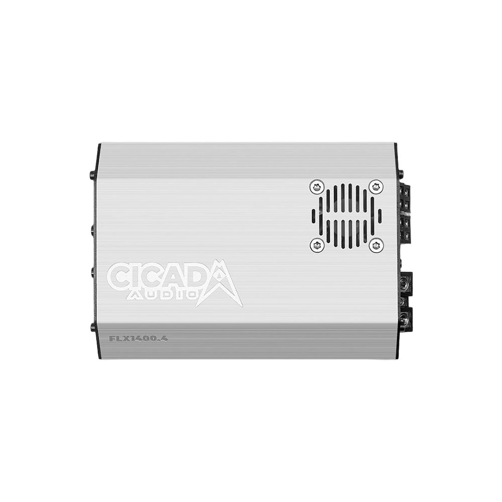 Cicada Audio FLX1400.4 — Ultra-High-Power 4-Channel Class-D Motorcycle Amplifier (1,400W RMS / 350W x4 @ 2Ω)