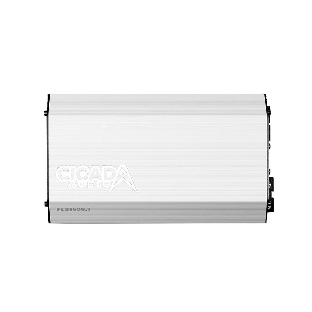 Cicada Audio FLX1600.1 — 1-Channel High-Power Class-D Motorcycle Subwoofer Amplifier (1,600W RMS @ 2Ω)