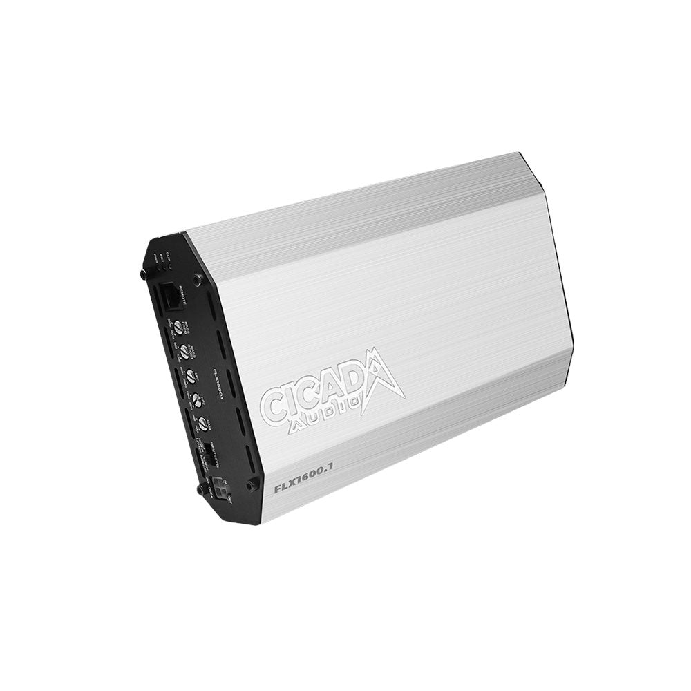 Cicada Audio FLX1600.1 — High-Power 1-Channel Class-D Motorcycle Subwoofer Amplifier (1,600W RMS @ 2Ω)