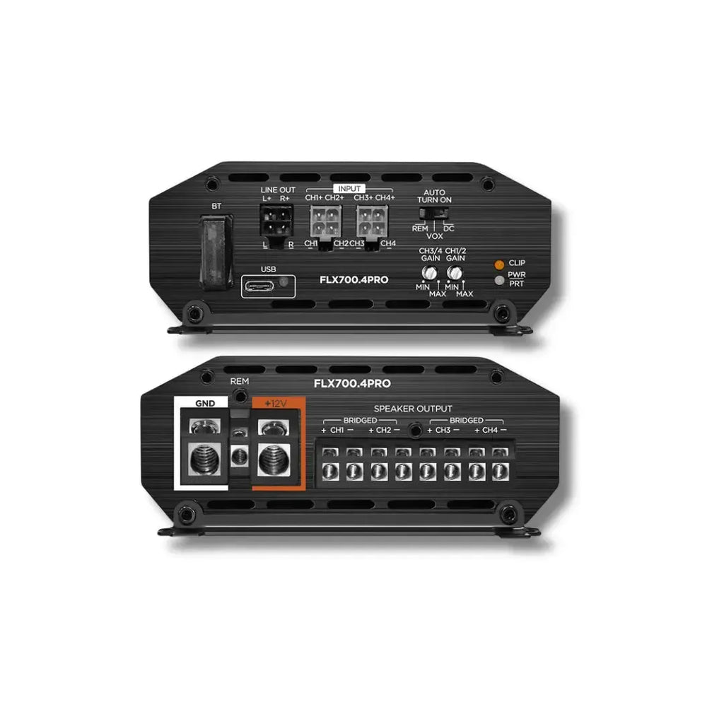 Cicada Audio FLX700.4PRO — Ultra-Compact 4-Channel DSP PRO Amplifier (700W) for Harley & Bagger Audio