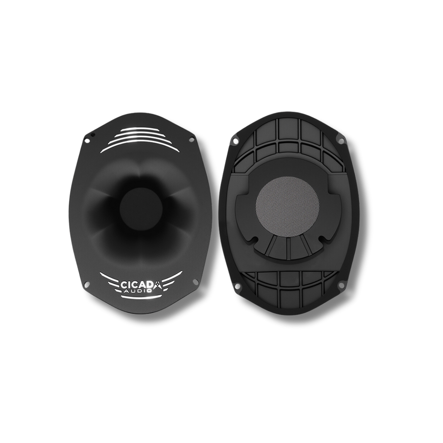 Cicada Audio RR3WG-69A — 6×9" Angled Acoustic Waveguide for RR2TM & RR3TM Tweeter Motors (Pair)