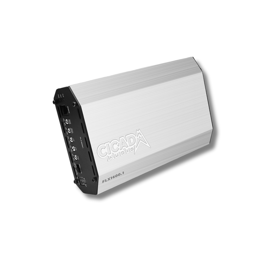 Cicada Audio FLX1600.1 — High-Power 1-Channel Class-D Motorcycle Subwoofer Amplifier (1,600W RMS @ 2Ω)