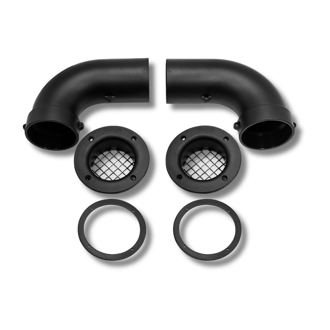 Cicada Audio 14HDXBAG10LID8 Extended Saddlebag System with 8″ Lid & 10″ Bag Cutouts (2014–2023 Harley Touring)