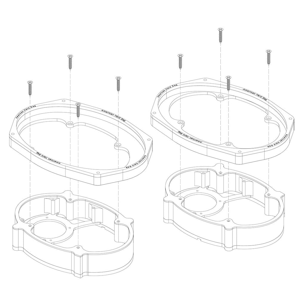 Harley 5×7 to 6×9 Speaker Adapter Kit for Saddlebag Lids – 2014+