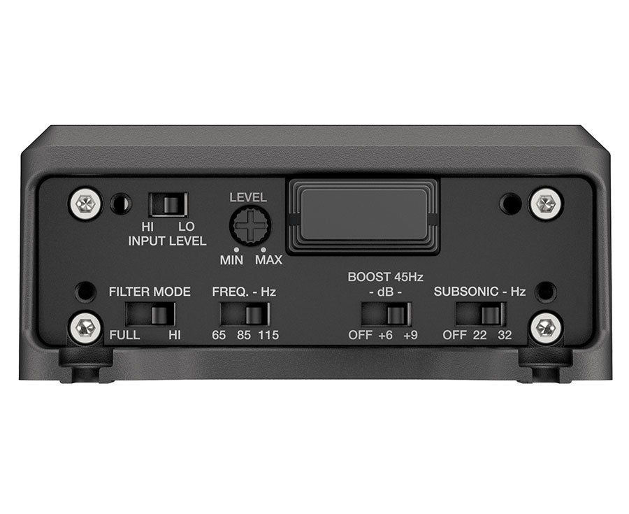 Hertz HMP1D — Compact 1-Channel Class-D Motorcycle Subwoofer Amplifier (300W RMS @ 2Ω)