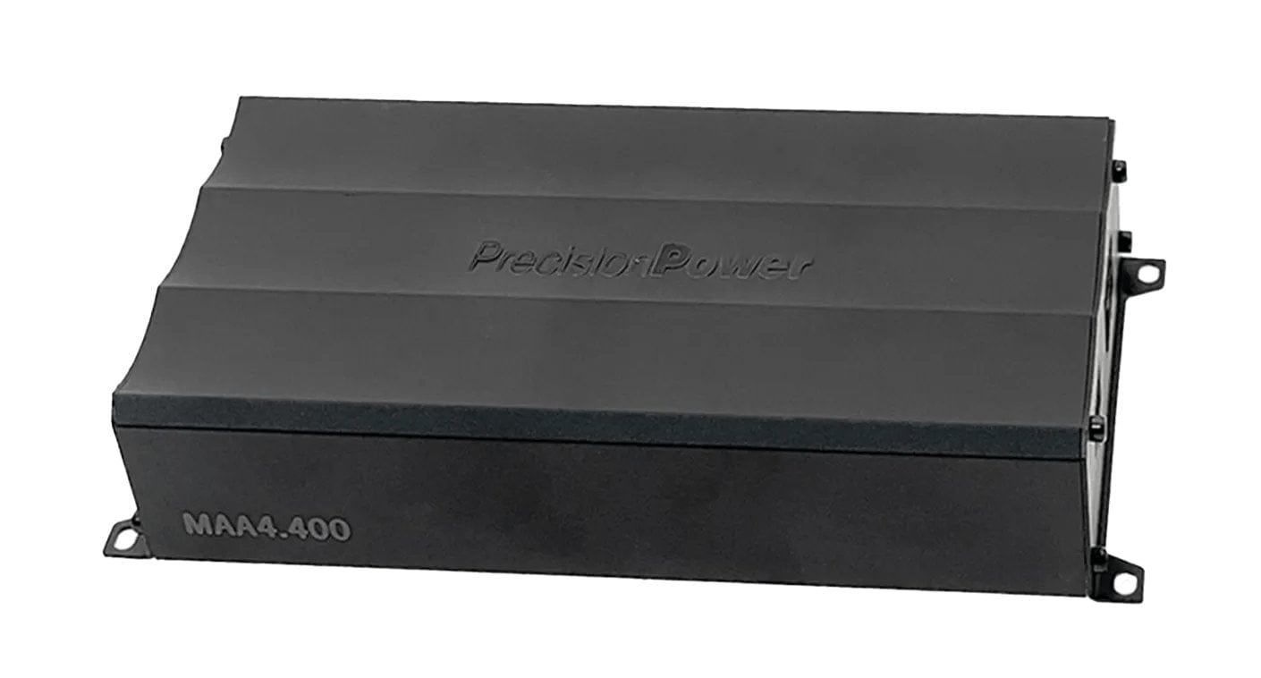 Precision Power MAA4.400 — Mini 4-Channel Class-D Amplifier for 1998–2023 Harley-Davidson Motorcycles (600W RMS / 150W x4 @ 2Ω)