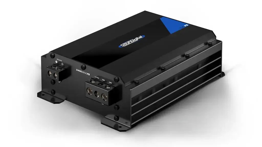 SounDigital EVO PS 2400.1 — 2400W Compact Class-D Monoblock Motorcycle Amplifier (2/4-Ohm Stable