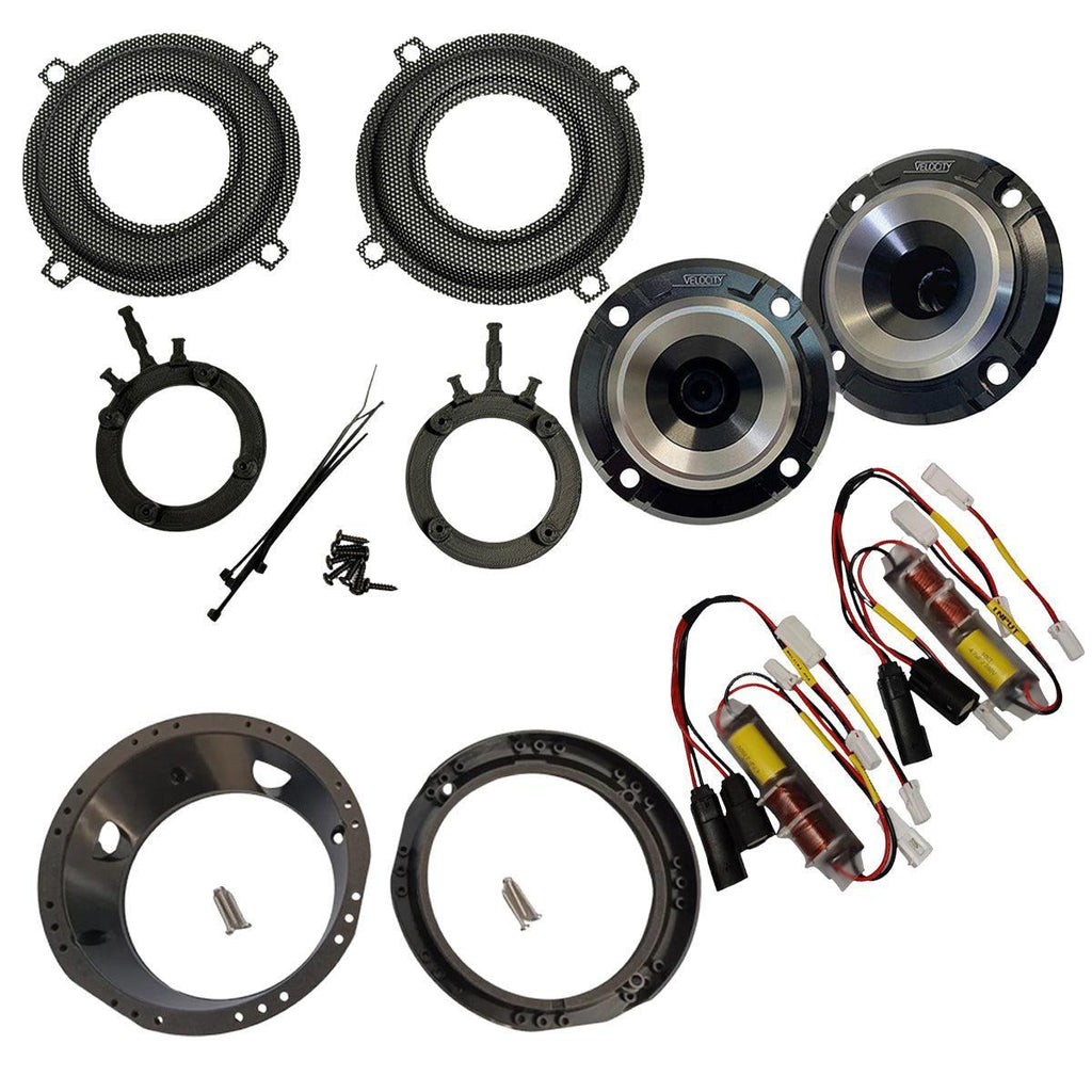 Velocity 1998–2013 Street Glide Horn-Loaded Speaker Grills with 6.5″ Adapters