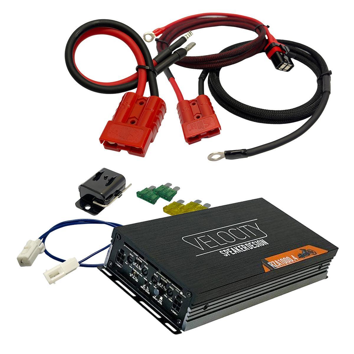 Velocity RZA1000.4 — High-Power 4-Channel Class-D Amplifier for Harley-Davidson (1,100W RMS / 275W x4 @ 2Ω)