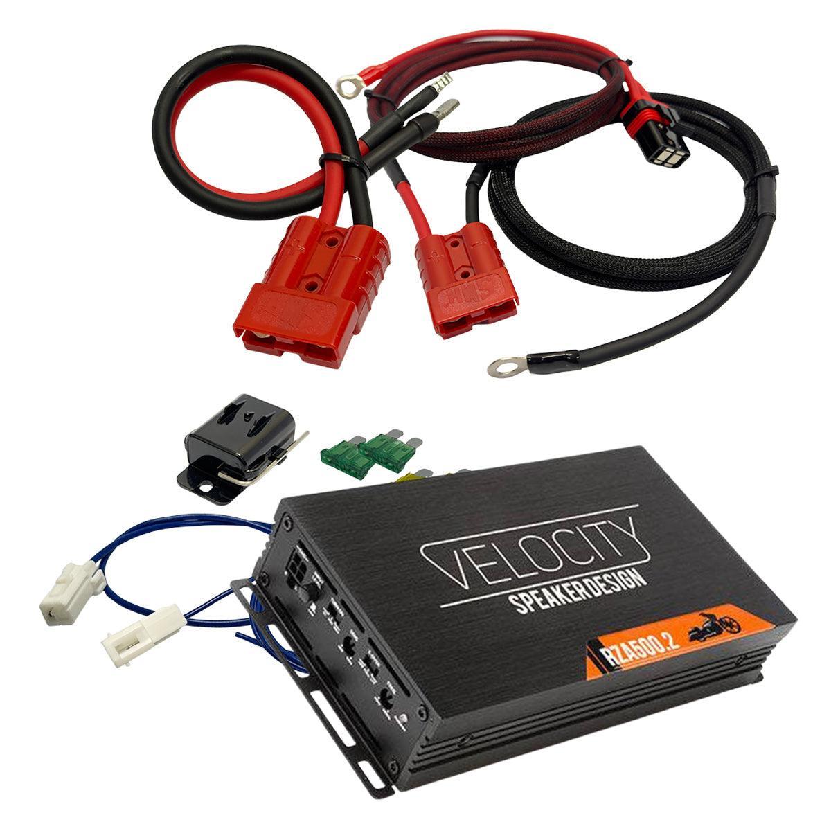 Velocity RZA500.2 — 2-Channel Class-D Amplifier for Harley-Davidson (550W RMS / 275W x2 @ 2Ω)